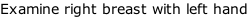Examine right breast with left hand